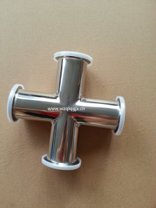Sanitary Stainless Steel Clamped 4-Way Cross Pipe Fitting